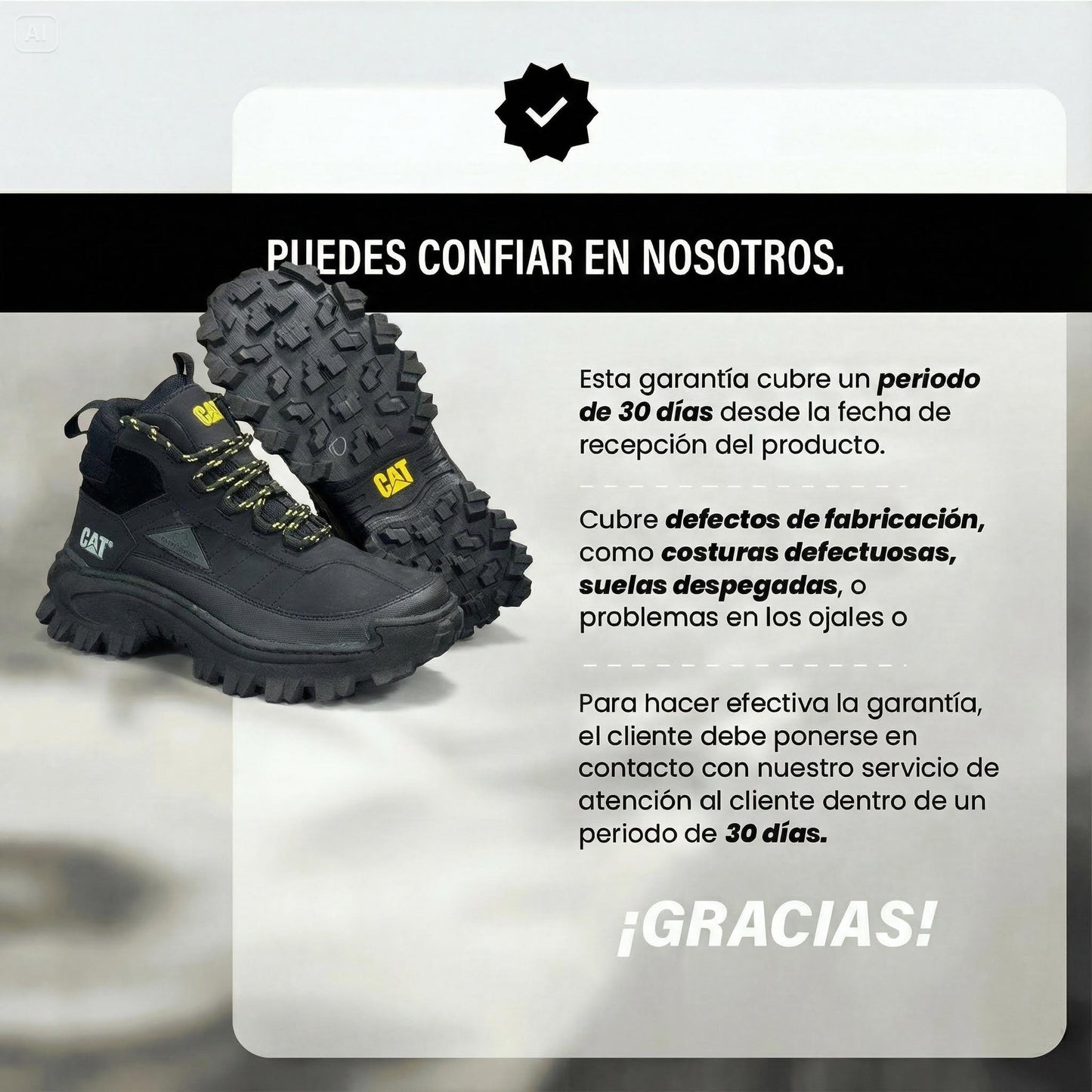 Bota Cat Intruder Galosh Mid - Calidad Premium